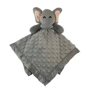 Pro Goleem Gray Elephant Lovey Satin Trim Minky Dots Baby Security Blanket 16 in
